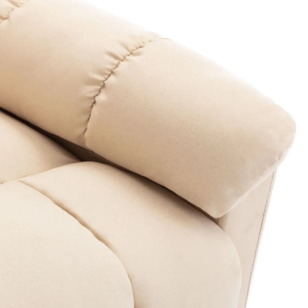 Poltrona Massaggiante | Sedia Relax Reclinabile Crema in Tessuto