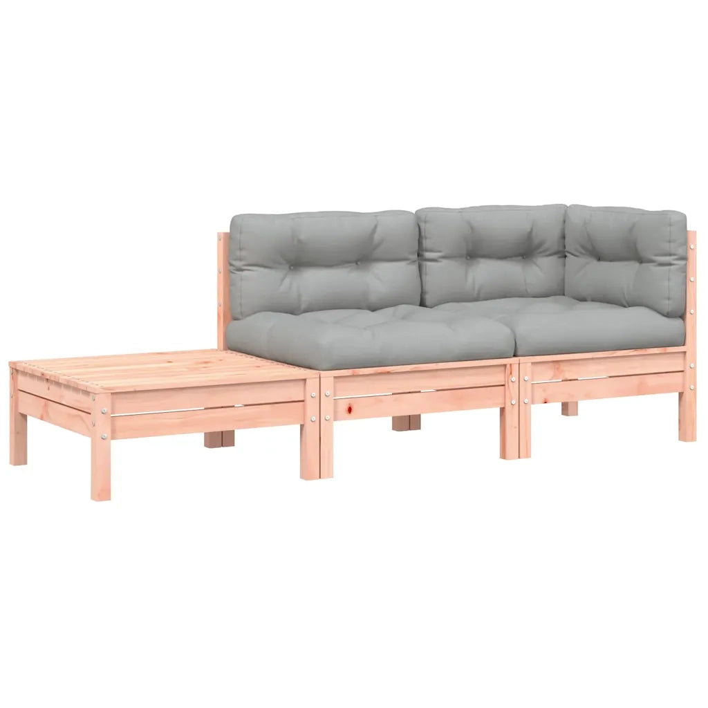 Divano da Giardino Cuscini e Poggiapiedi Legno Massello Douglas
