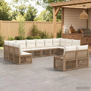 Set Divano da Giardino 12 pz Beige polyrattan 3436152