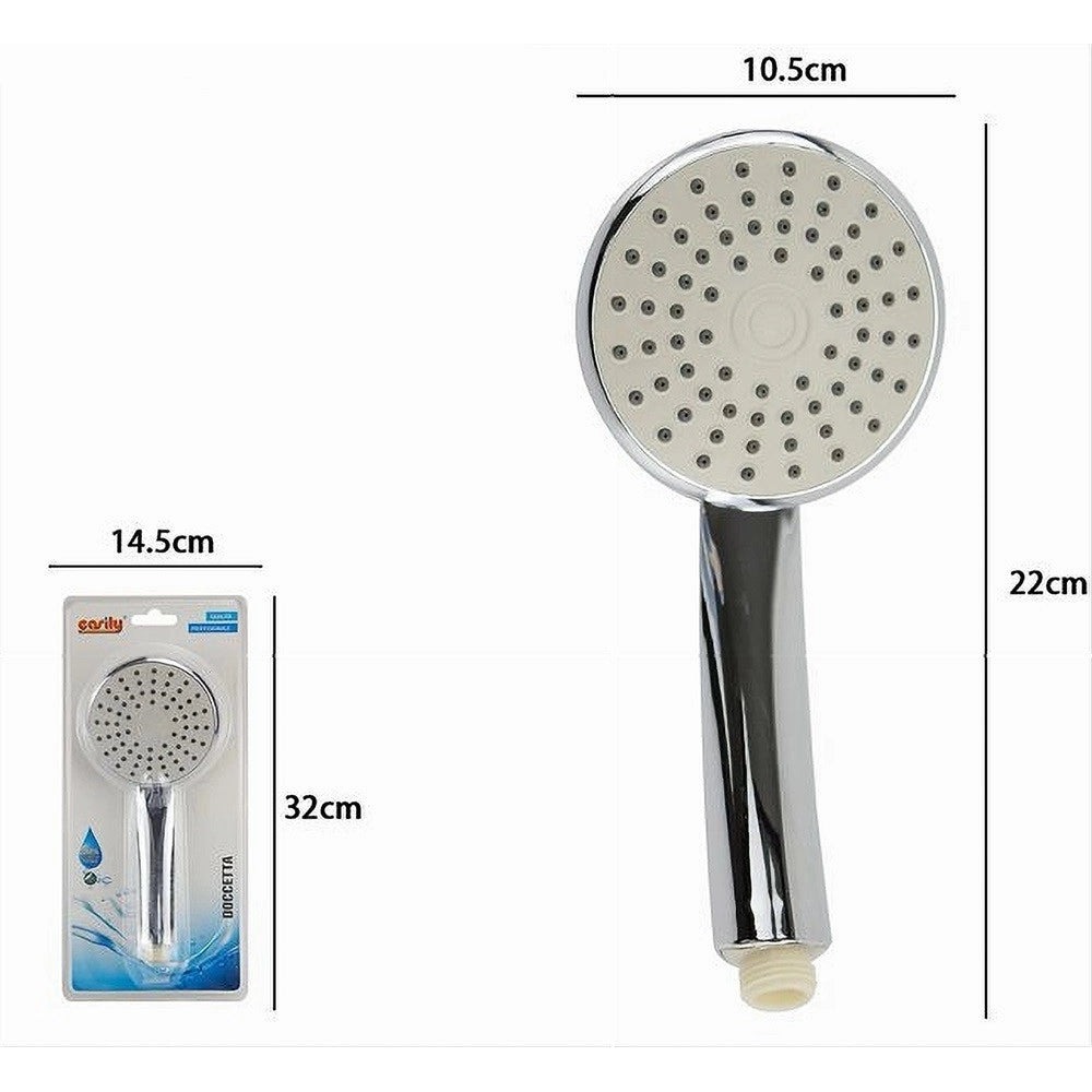 Trade Shop - Doccetta Bagno Doccino 10.5x22 Cm Soffione Doccia Cornetta Rotondo Moderno 59164 -