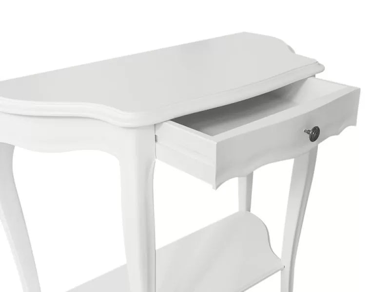 Consolle 1 cassetto shabby legno bianco opaco 75x35x75 - Mobili 2G