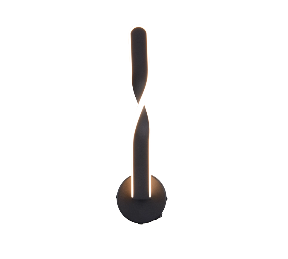 Applique LED, metallo, nero, H 46 cm, Ginko