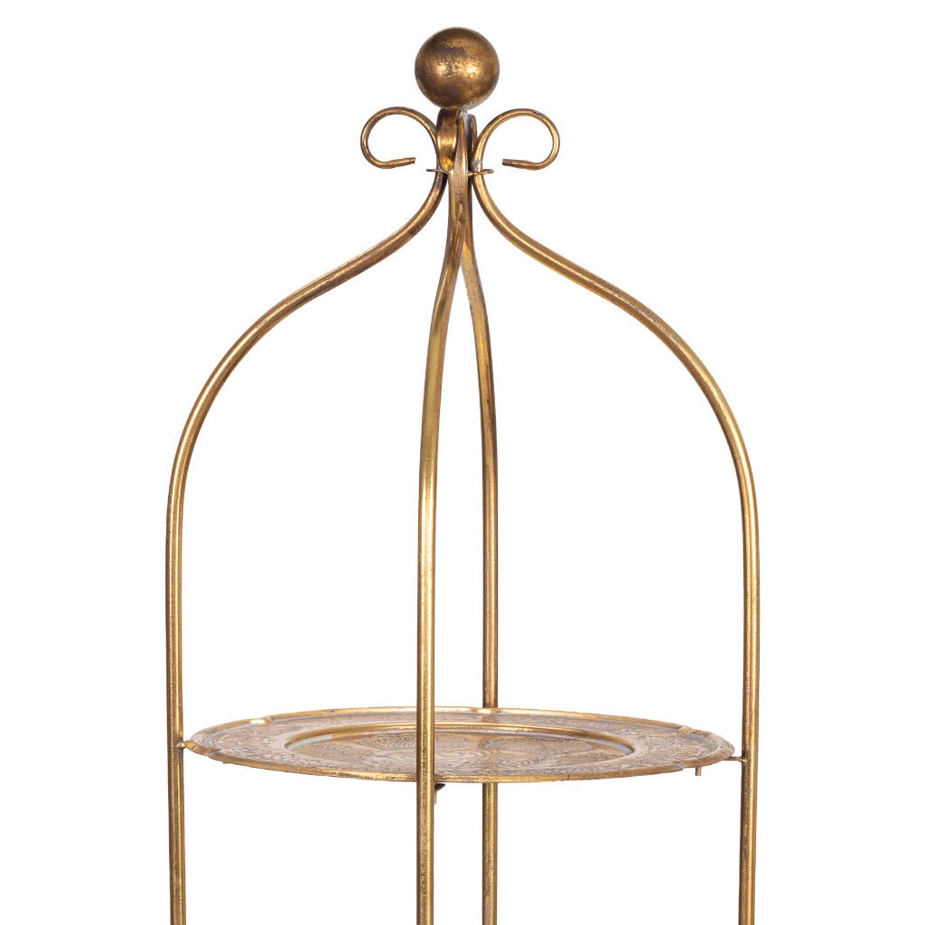 Mensola in metallo dorato 42,5x42,5x185,5h cm