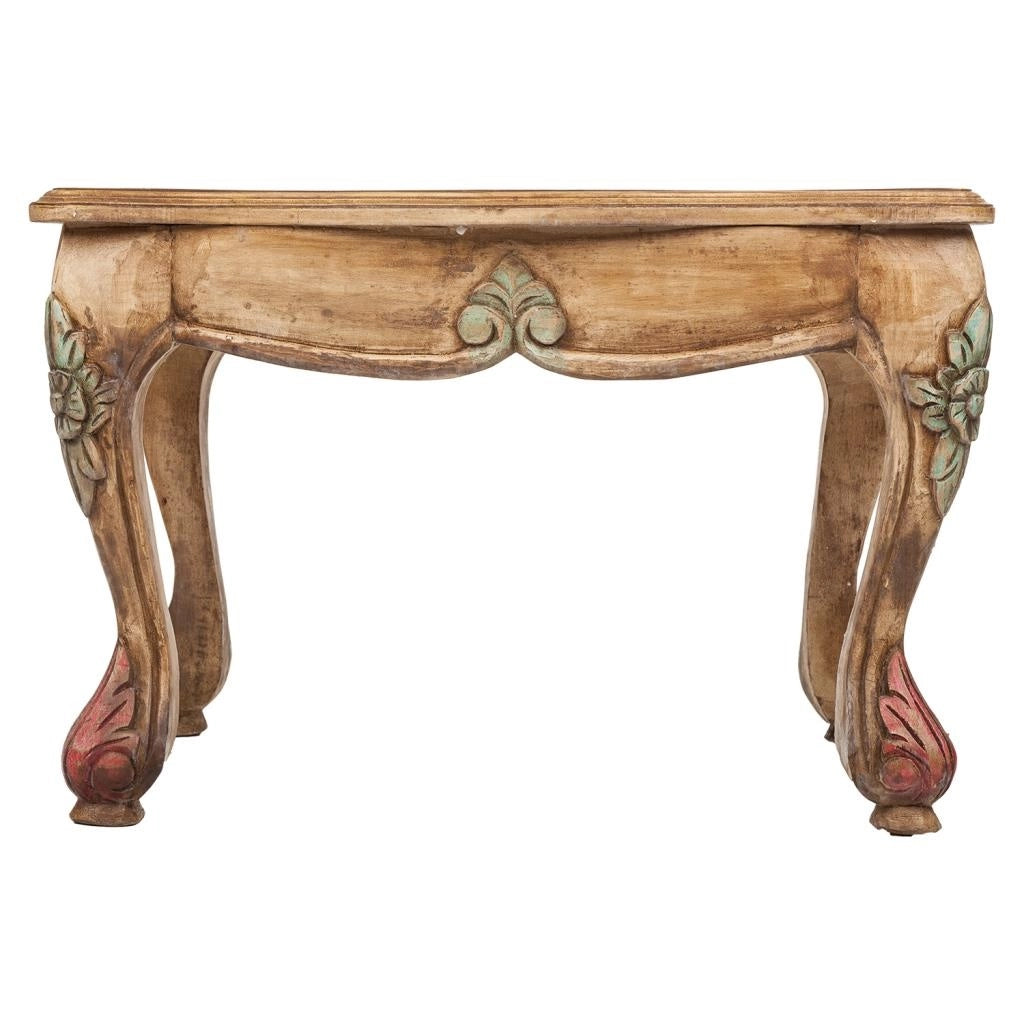 Tavolino in legno marrone fatto a mano 59x43x41h