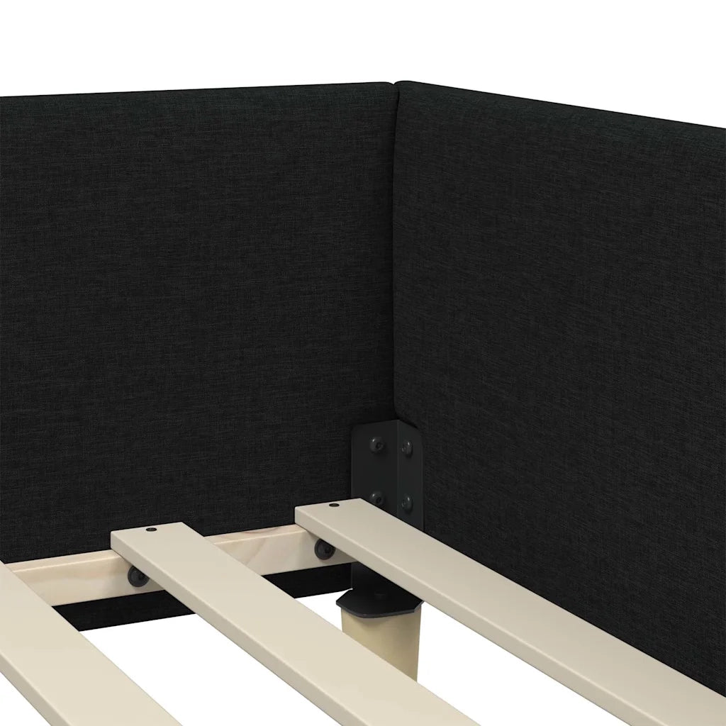 Cornice del letto ad angolo Nero 80 x 200 cm Tessuto 42016103