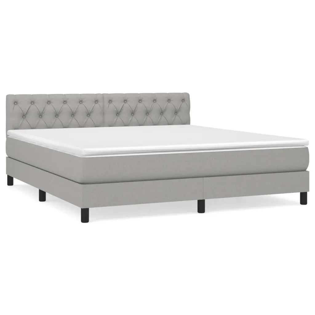 Giroletto a Molle con Materasso Grigio Chiaro160x200 cm Tessuto cod mxl 45555
