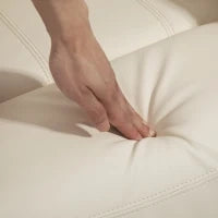 Poltrona Alzapersona Reclinabile a 160° con Poggiapiedi e Telecomando, in Pelle PU e Acciaio, 76x90x105 cm, Crema