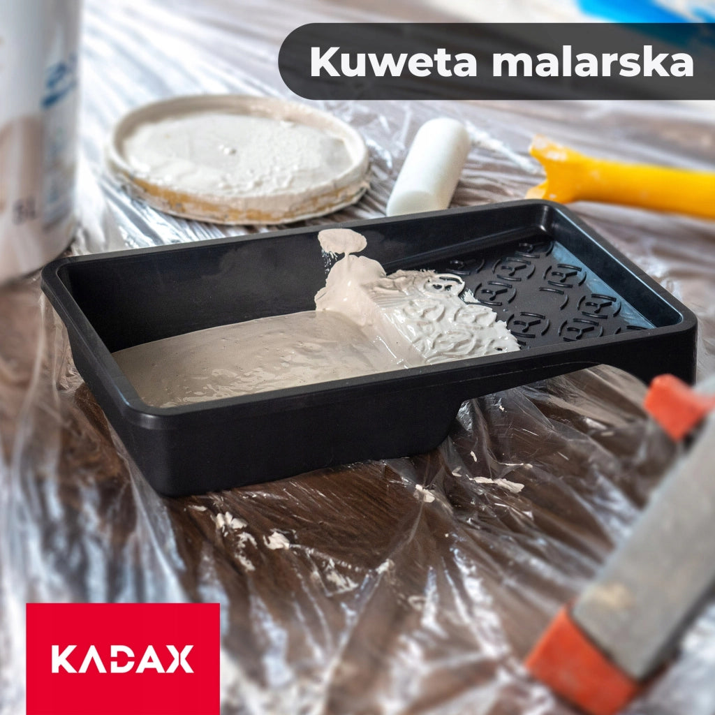 Vassoio grande per pittura KADAX 155x295 mm per set di rulli per pittura, nero, 6 pezzi