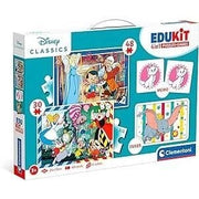 Clementoni - Edukit - Disney - Scatola didattica 4 in 1 - 2 puzzle, 1 promemoria, 1 set da 6 cubi - Made in Italy - Dai 4 anni in su