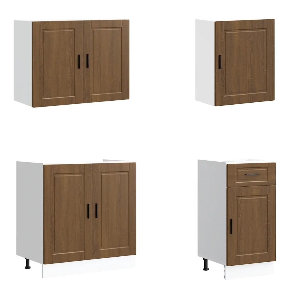 Set Mobili da Cucina 7 pz Porto Rovere Marrone in Truciolato 3314788