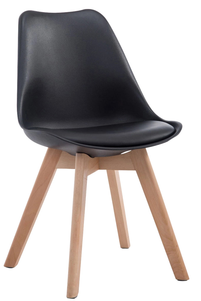 Sedia Borneo in similpelle nero,natura