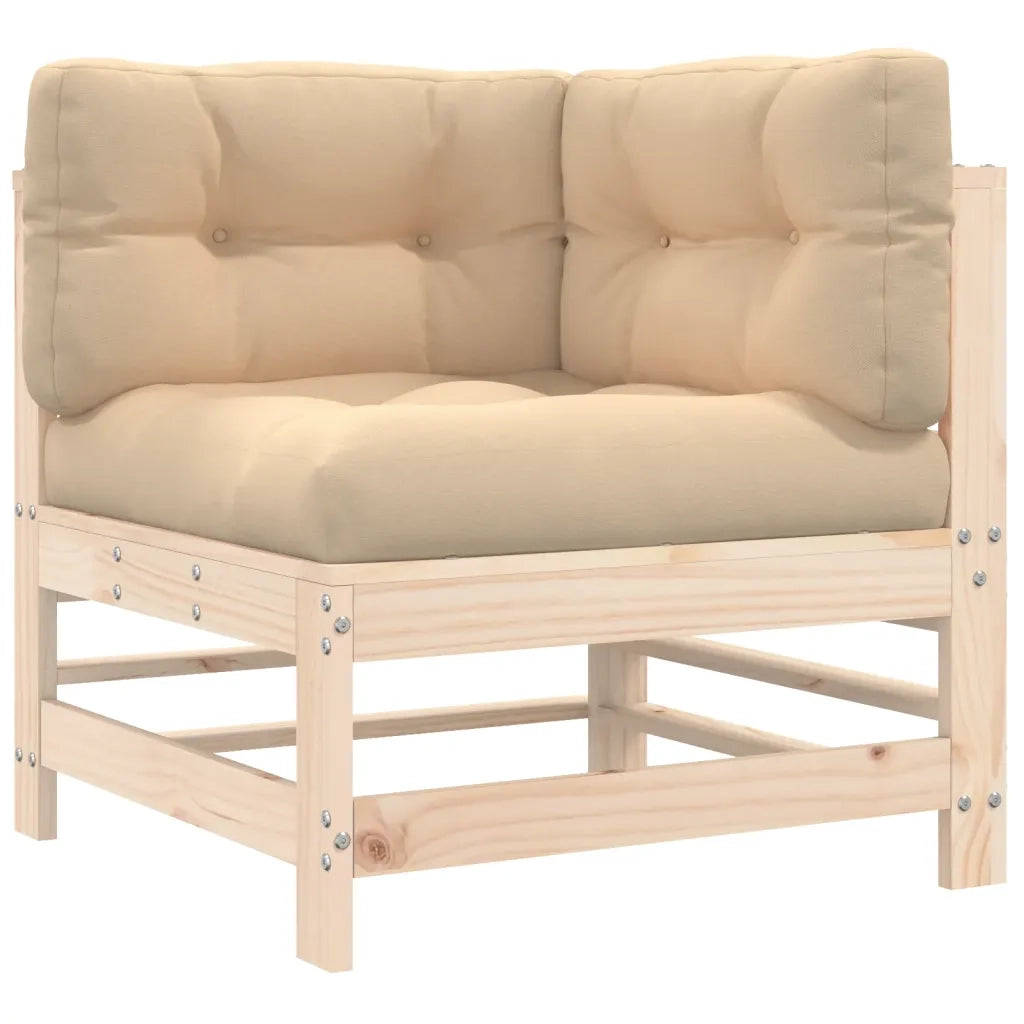 Divano componibile-Divani Angolari con Cuscini 2 pz in Legno Massello di Pino 414886