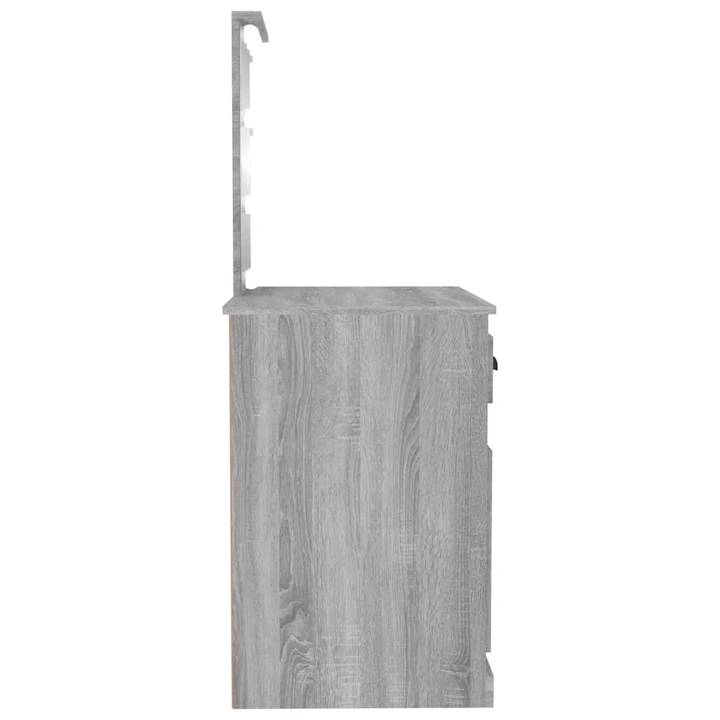 Toeletta | Tavolo da Trucco con LED Grigio Sonoma 90x50x132,5cm Legno Multistrato