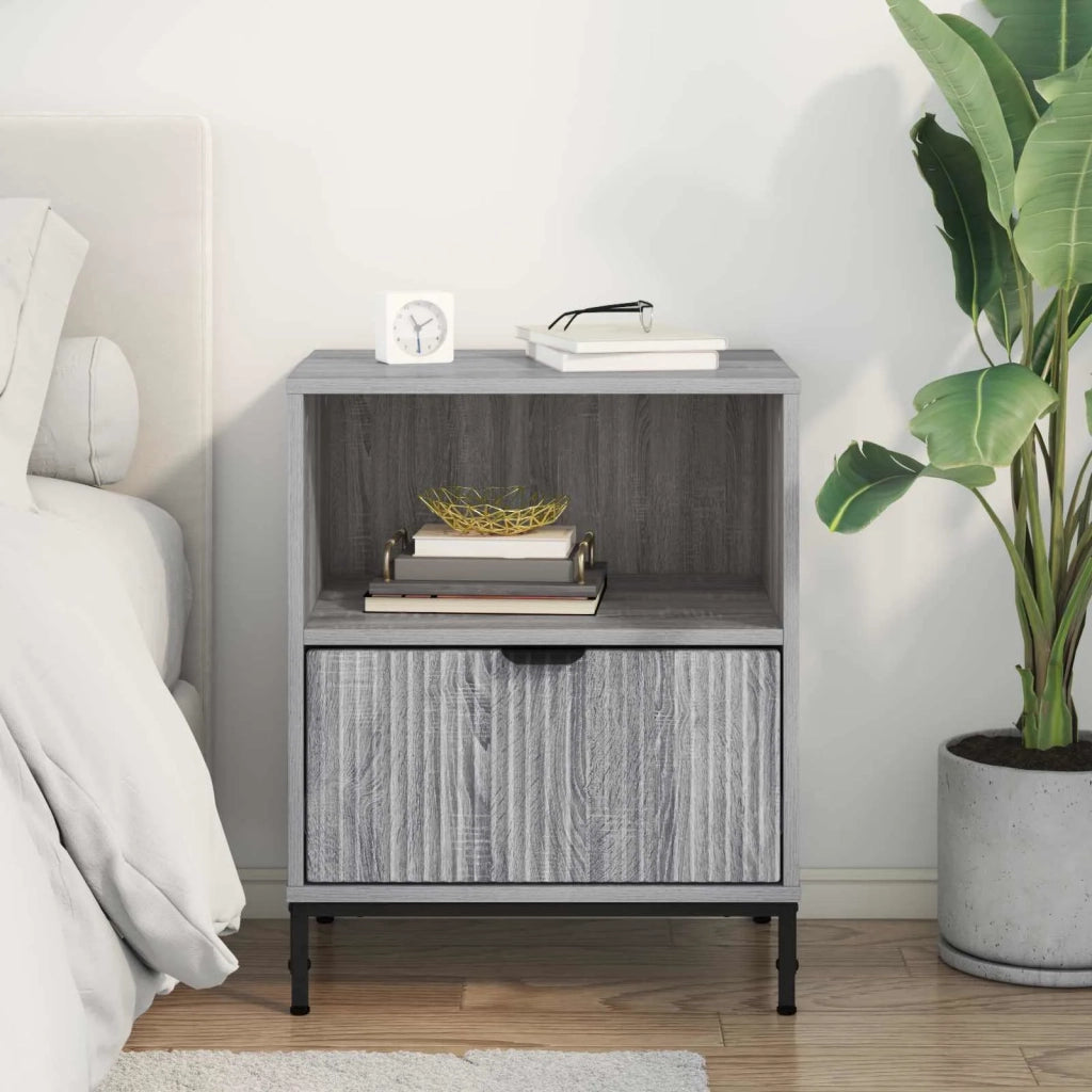 Armadio da Notte con cassetto Grigio sonoma 49 x 36 x 61 cm 883486
