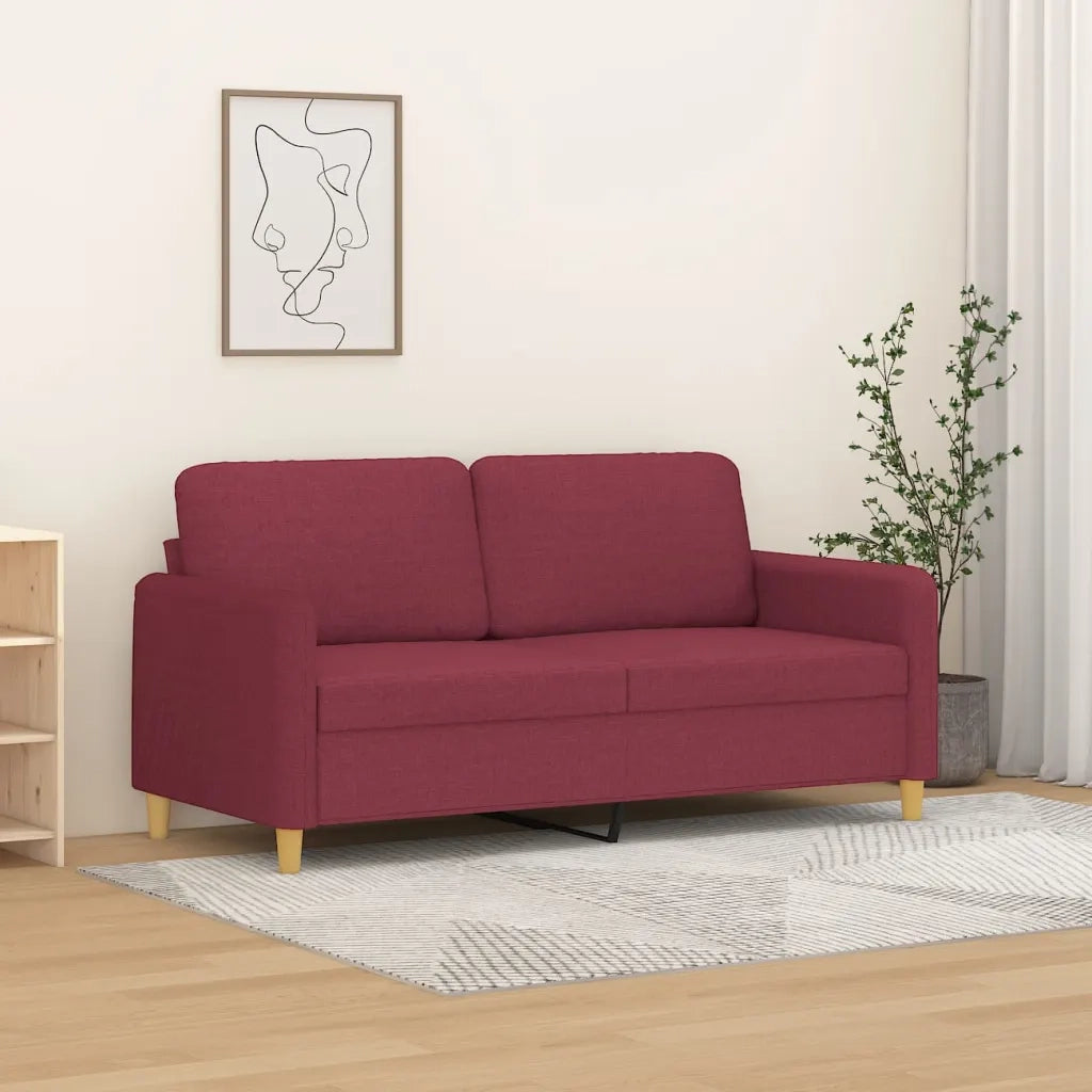 Divano a 2 Posti-Sofa 2 Posti Rosso Vino 140 cm in Tessuto 713781