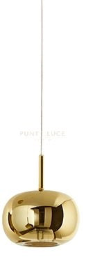 Vetro  1 luce attacco E27  Oro Specchiato Rain  d.22,5cm rosone acquistabile separatamente