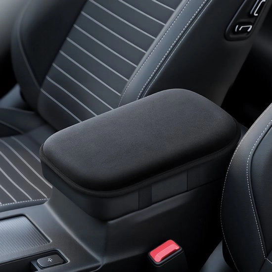 Sostegno auto per braccio - Altezza sedile per auto con cuscino per misterne braccio - Piuma mat - Sostegno braccio per auto interno - Copertura sostegno braccio - Nero Classico - [Versione Pluche densa]