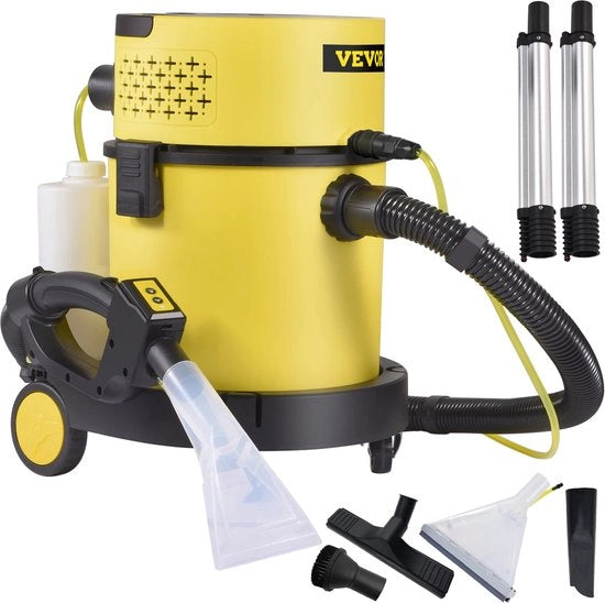 Aspiratore - Aspiratore a idrogeno - Pulitore di tappeti - 4 in 1 Aspiratore multifunzione - 1200 W - Potenza di aspirazione 14 Kpa - Capacità 20Ltr. - Giallo