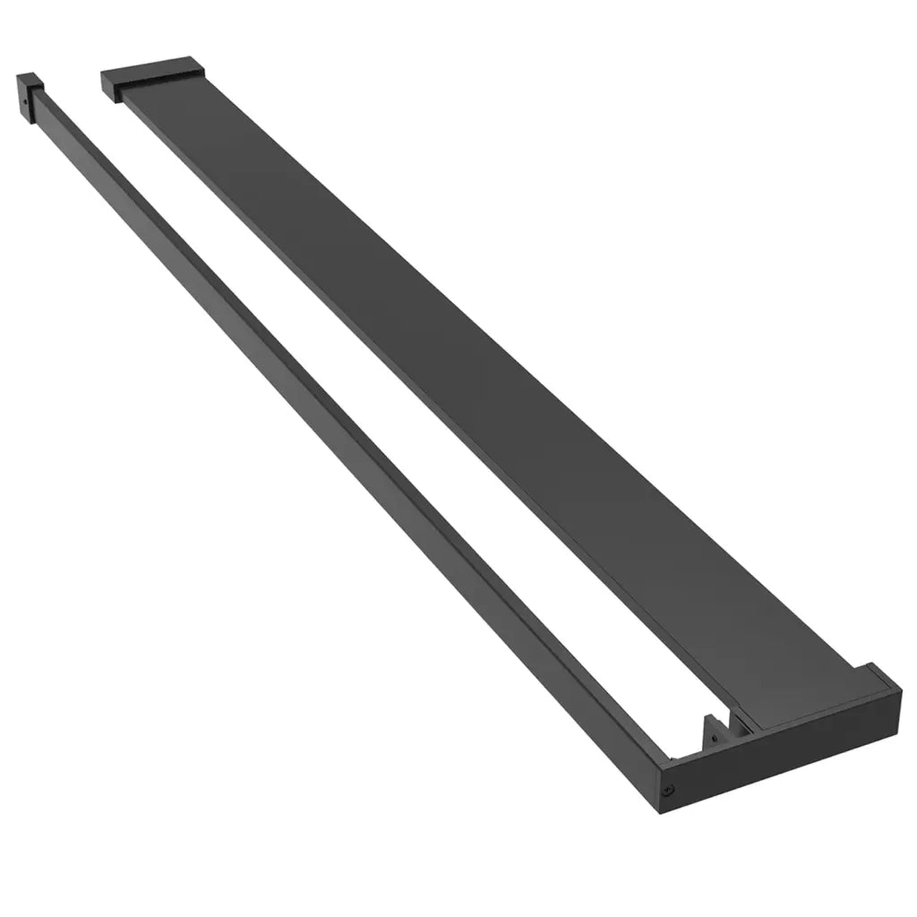 Parete Doccia Walk in Mensola Nera 90x195cm Vetro ESG Alluminio 3185465