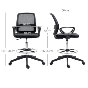 SEDIA DA UFFICIO Girevole regolabile 68x66x100-120 cm Nero Plastica