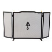 SCHERMI PARASCINTILLE IN FERRO BATTUTO CON POMOLI SPORTELLO CM. 101X18X52 CAMINO