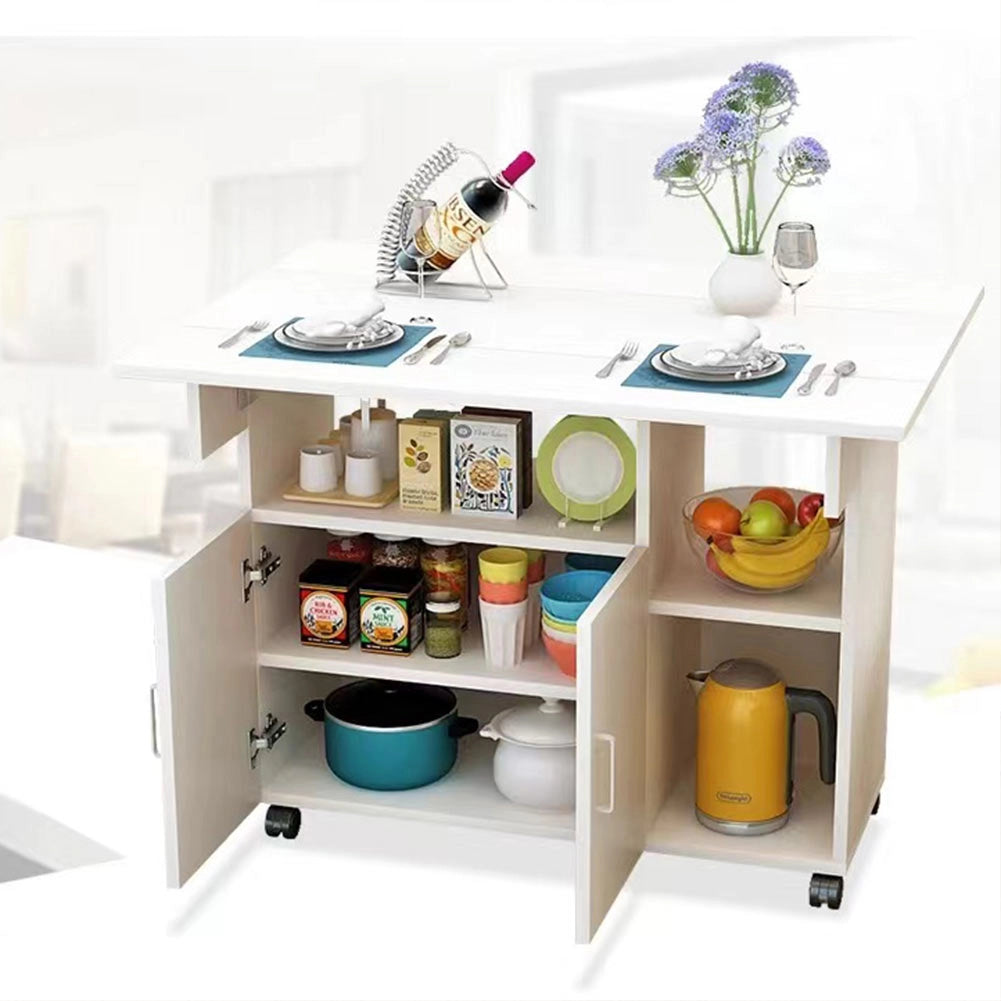 Tavolo Tavolino Mobile Cucina con Scaffali Armadietto Salvaspazio Portaoggetti
