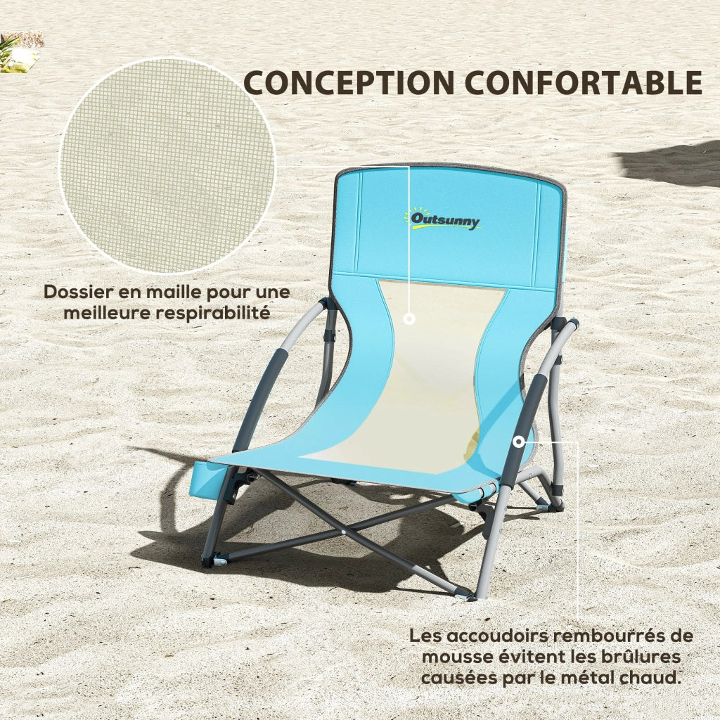 Sedia da giardino pieghevole ¨C zephmum ¨C blu 58x55x62 cm