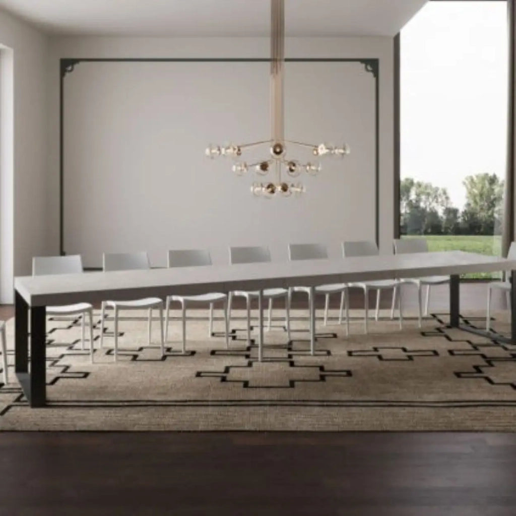 Tavolo allungabile 200/460x90 cm Tecno Premium cashmere gambe antracite
