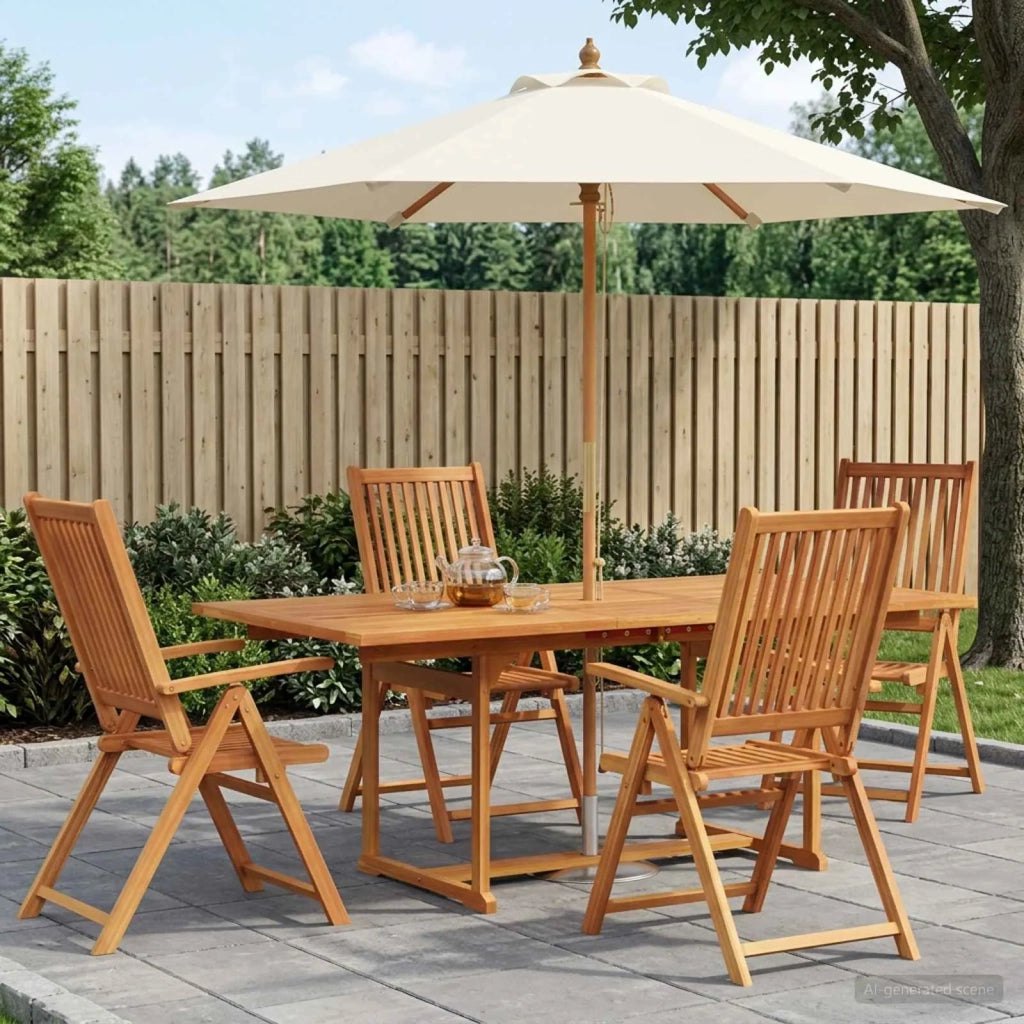 Set da pranzo da esterno con ombrellone 6 pz 3438549