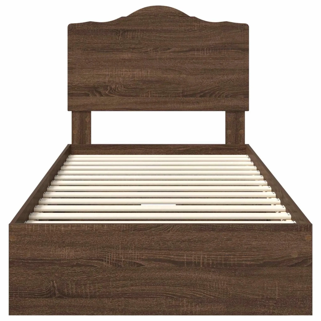 Letto con Contenitore con cassetto Rovere Marrone 70 x 190 cm