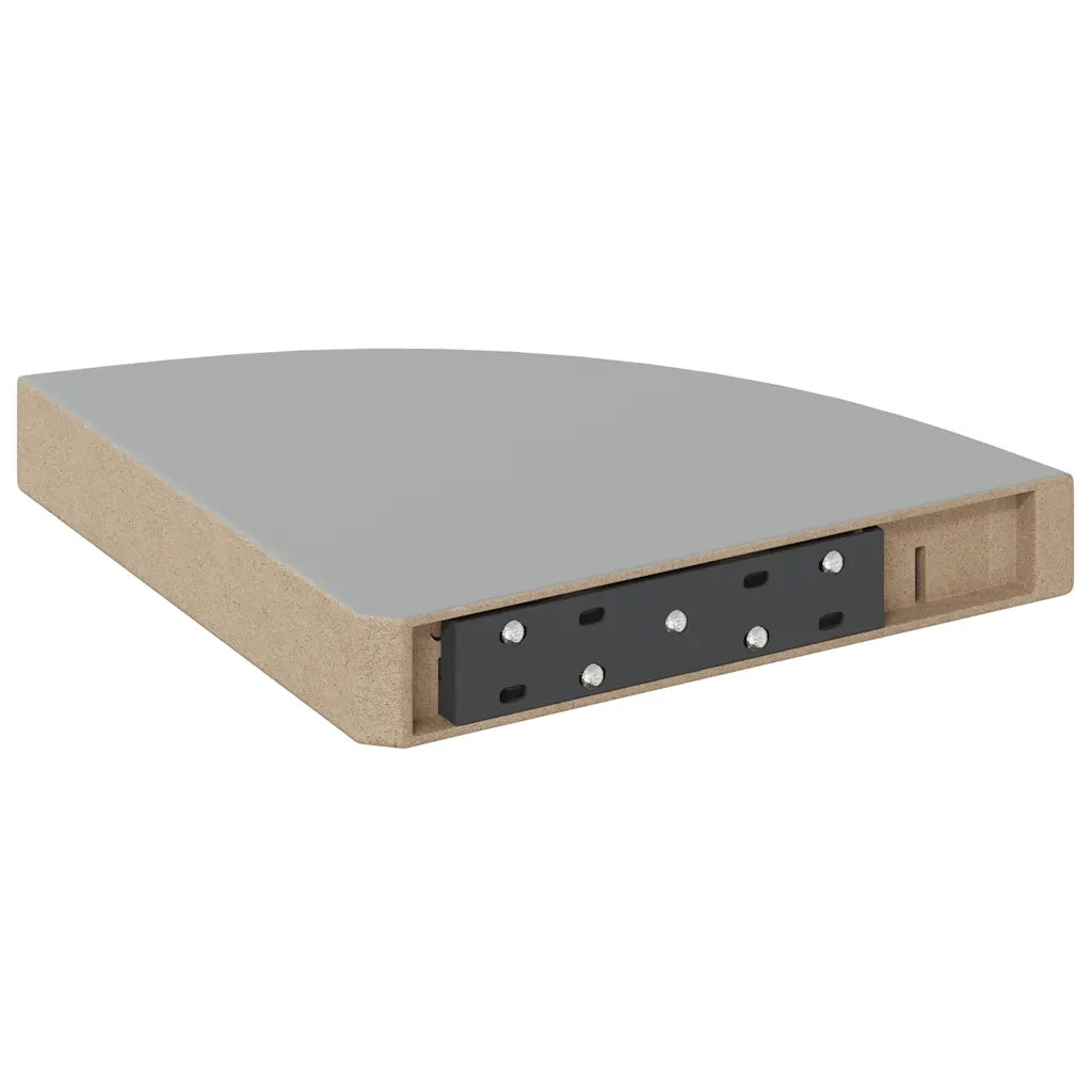 Scaffali Angolari a Parete 2 pz Grigio Lucido 25x25x3,8 cm MDF 323893
