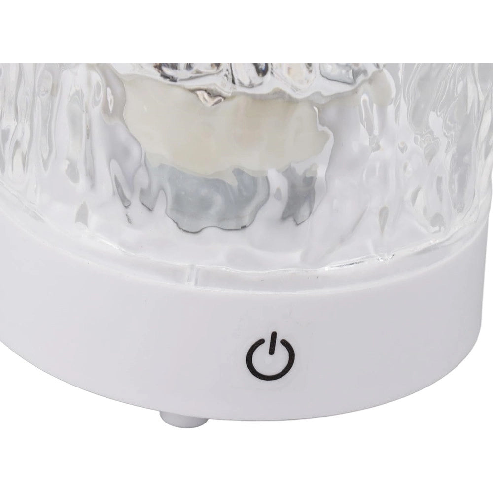 Trade Shop - Lampada Da Tavolo In Cristallo Oceanico Abs Ondulato Usb A 16 Colori Sala Giochi Pranzo -