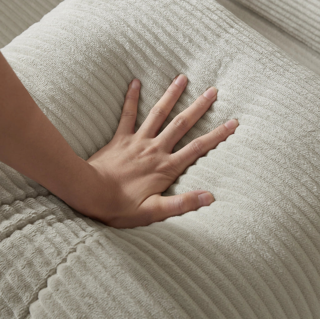 Sofa convertibile modulare in velluto beige