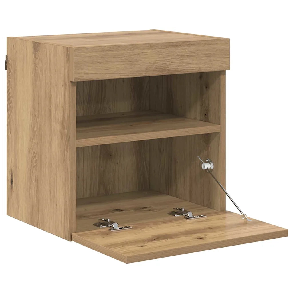 Mobile TV da parete con LED Rovere artigianale 40 x 30 x 40 cm