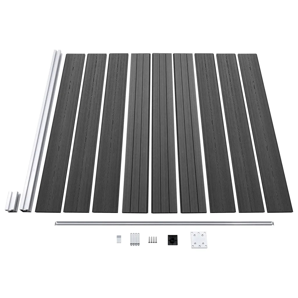 Set Pannelli di Recinzione in WPC 526x186 cm Nero 3070430