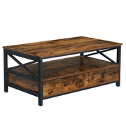 Tavolino da caffè Valora LCT21BXV1 in stile loft marrone rustico