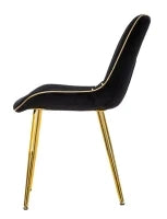 Sedia Paris Nera/Gold Set 2 Pz Cm 51X59X79
