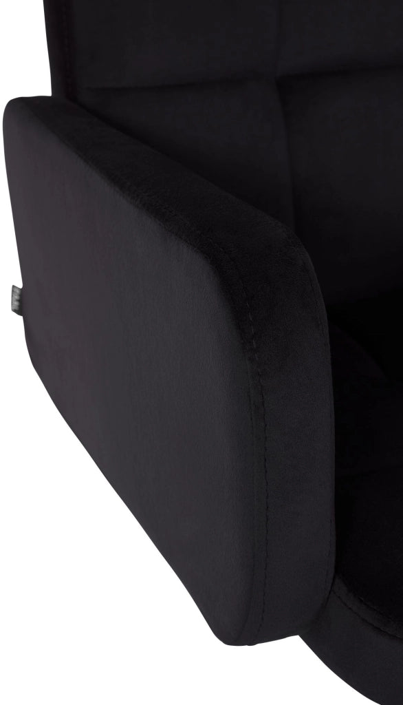 Sgabello da bar Los Angeles in velluto nero,nero