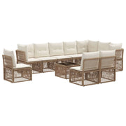 Set Divano da Giardino 11 pcs Beige polyrattan