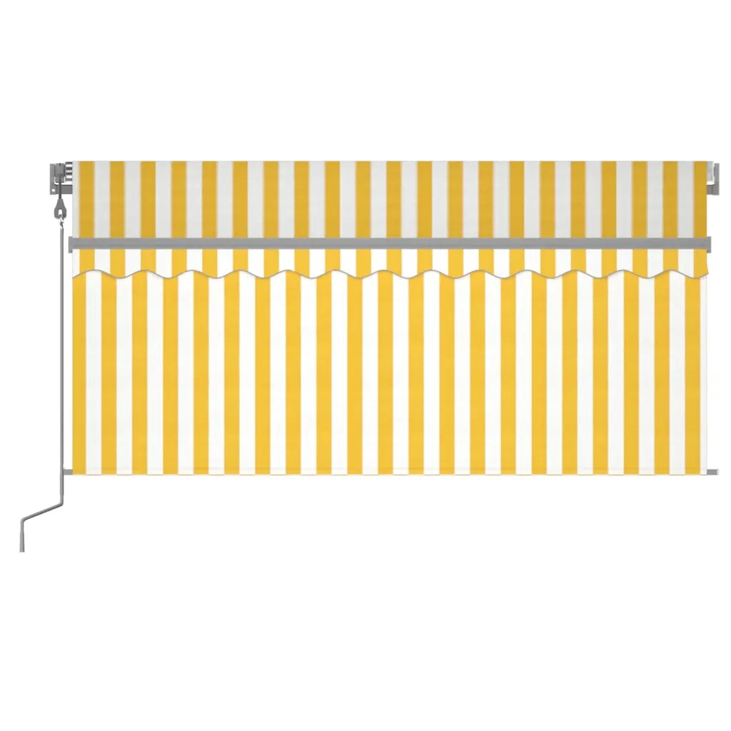 Tenda Sole Retrattile Automatica e Parasole 3x2,5mGialla Bianca 3069388