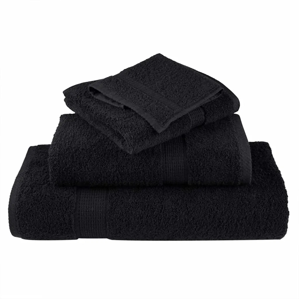 vidaXL Panni per il viso SOLUND 4 pcs Nero Cotone