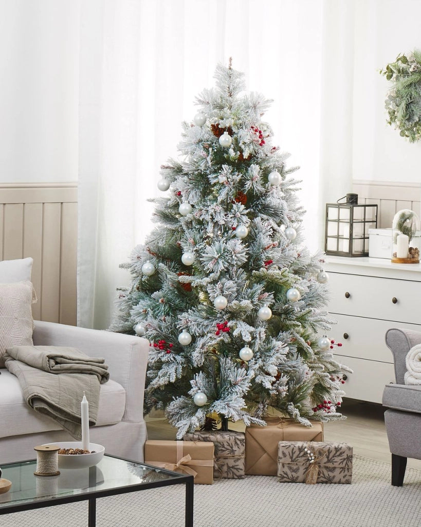 Albero di Natale artificiale verde 180 cm cosparso di neve finta