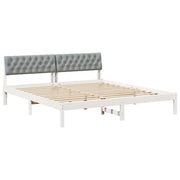 Letto matrimoniale | Letto per adulti | Struttura del Letto Bianco e grigio chiaro 180 x 200 cm