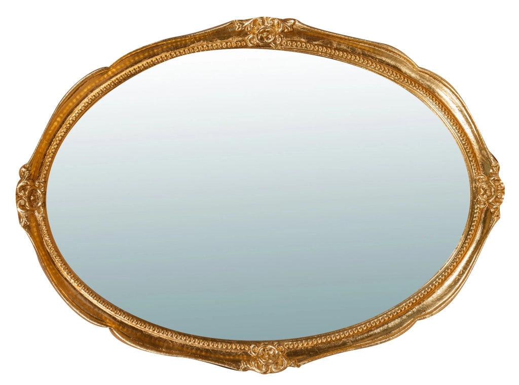 Biscottini Specchiera da parete verticale/orizzontale in legno finitura foglia oro anticato L43xPR4xH61 cm Made in Italy