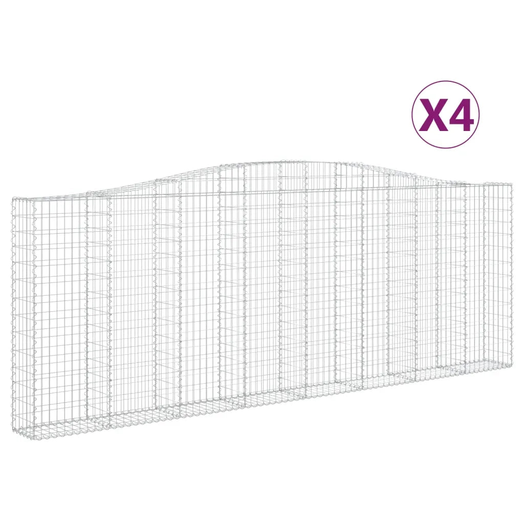 Cesti Gabbioni ad Arco 4 pz 400x30x140/160 cm Ferro Zincato 3145854