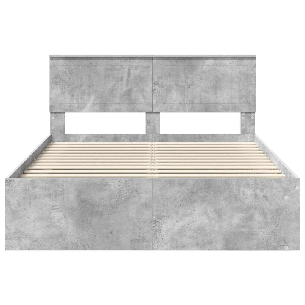 Struttura del letto Grigio Concretè 135 x 190 cm Pino massello 3410612