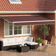 Tenda retrattile manuale-Tenda parasole per balcone Marrone 3 x 2,5 m