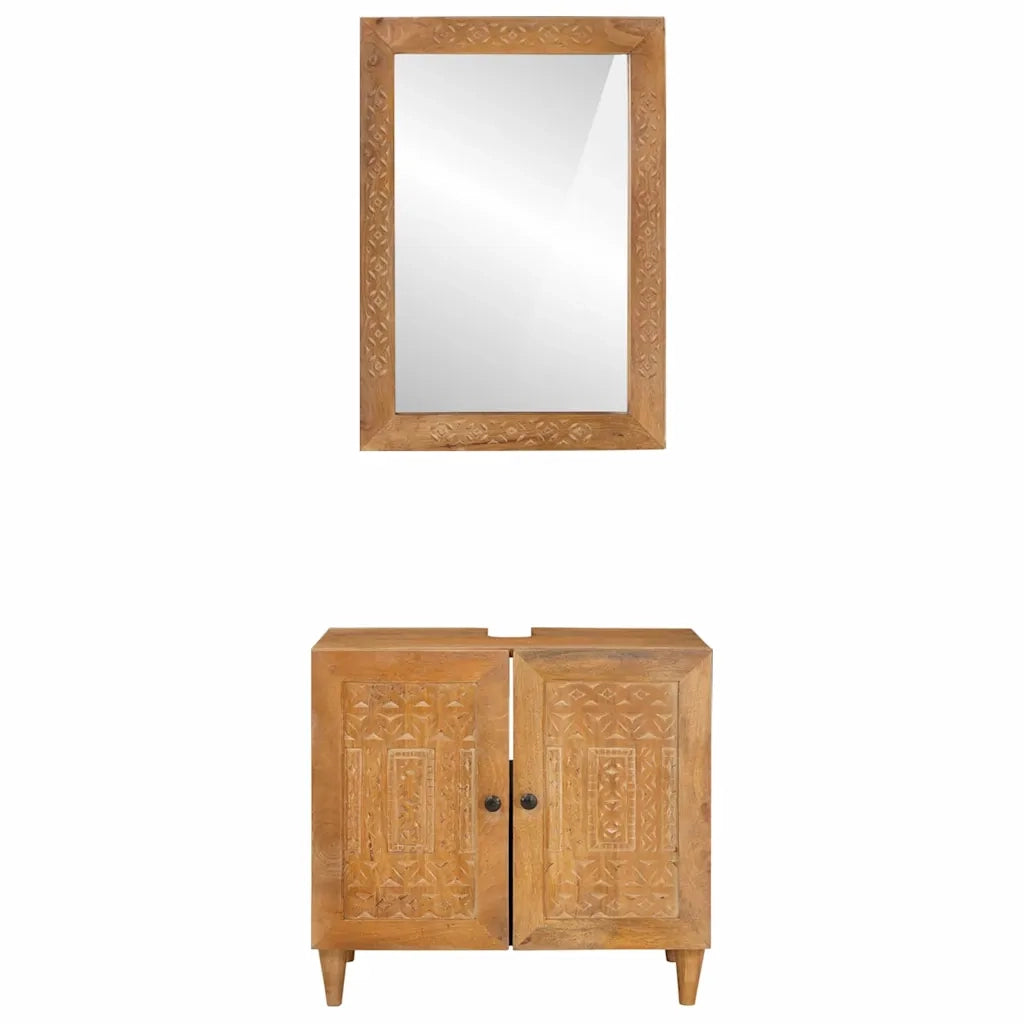 vidaXL Set di mobili per il bagno 2 pcs Marrone 62 x 33 x 58 cm