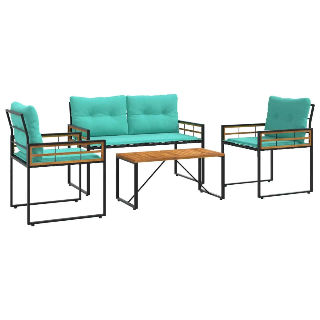 Set di Mobili da Esterno con cuscino 4 pcs Turchese 42026930