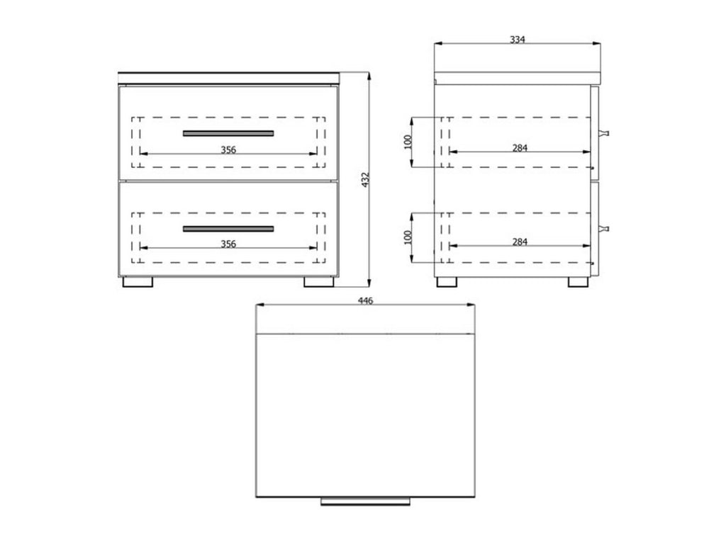 Colliano, Comodino un Ripiano, 44.5x33.5x43h cm Bianco